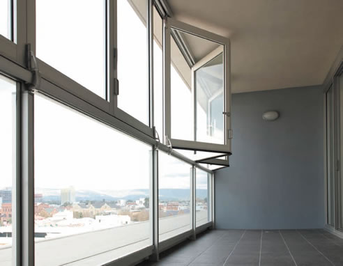 integrated bi-fold window and balustrade for balcony