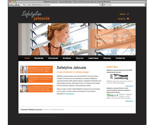 safetyline jalousie website screenshot