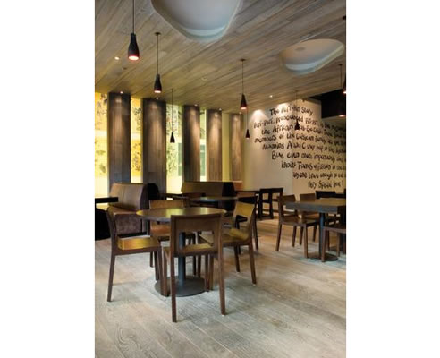 timber floor in restaurant