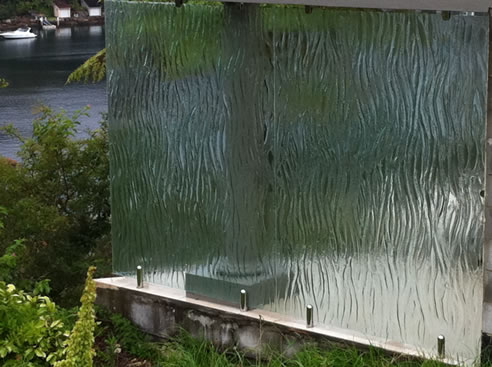 textured glass balustrade panel