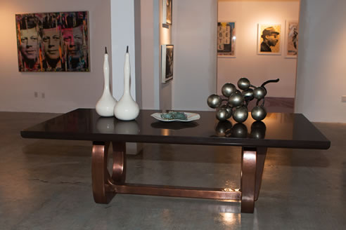 robert kuo dining table made with caesarstone