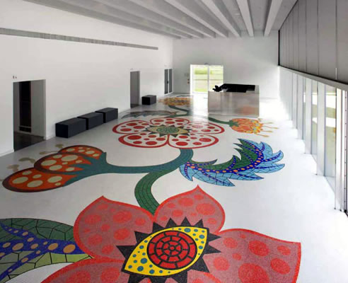 custom designed mosaic floor