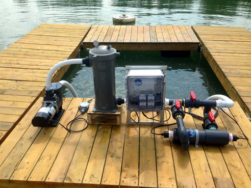artificial lake water filtering