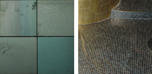 raw steel floor tiles