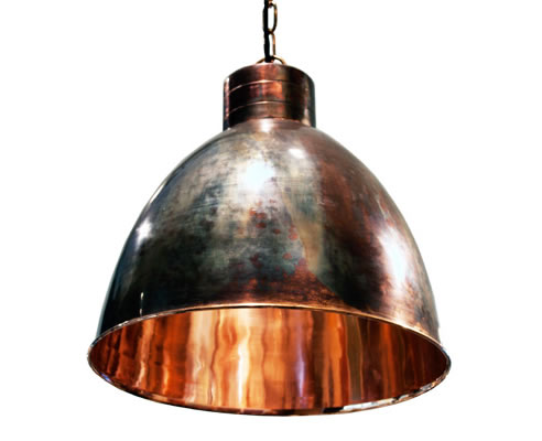 large copper lamp shade