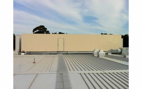 modular absorptive acoustic screening woolworths rooftop