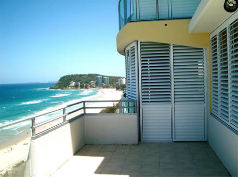 louvres on beach front apartment