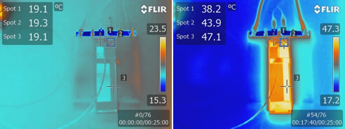thermal images battery hot spots