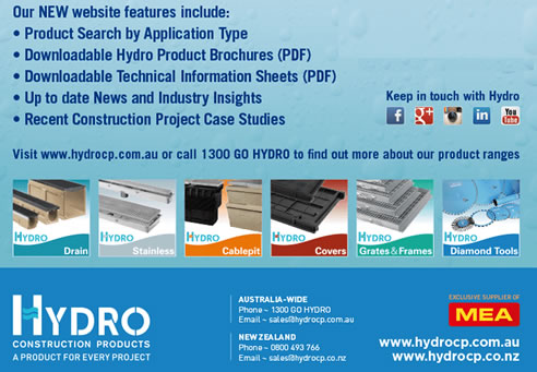 hydro construction products website features