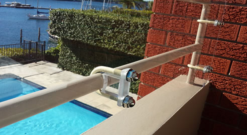 balcony with clear mar resistant polycarbonate panels
