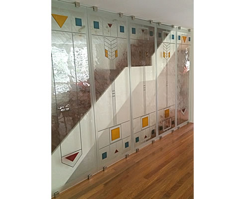coloured glass balustrade