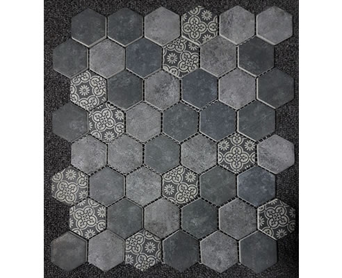 hexagonal mosaic tiles