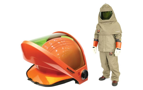 arc flash faceshield and protective suit