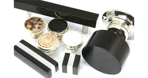 ebony and silver knobs and handles