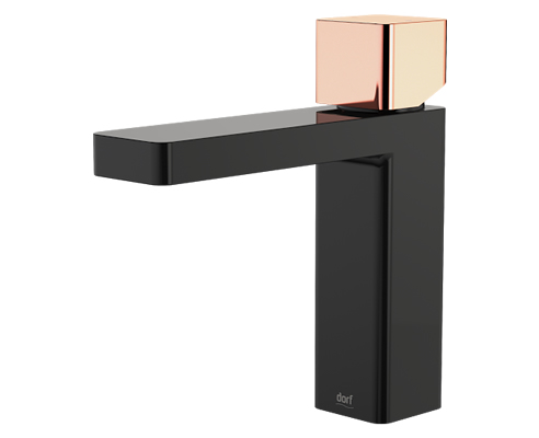 bathroom mixer tap rose gold and black