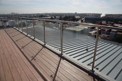 roof deck glass balustrade