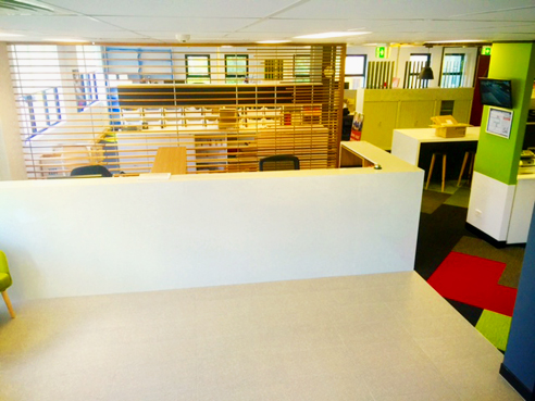 Marble laminated reception desks from Glenmar Custom Joinery