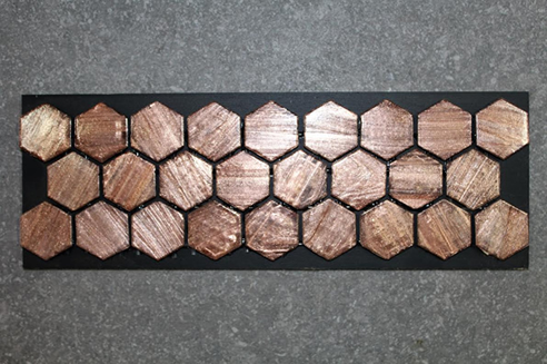 hexagon bronze mosaic tiles