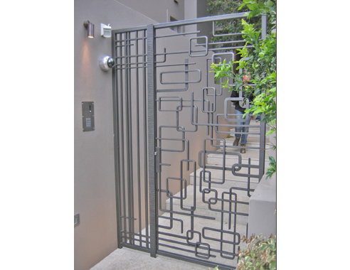 abstract wrought iron gate