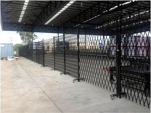 retractable security trellis at abc tissues factory