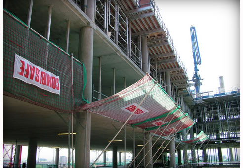 building construction safety net fan