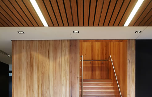 timber acoustic directional ceiling tiles