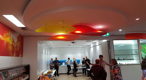 coloured perspex ceiling panels