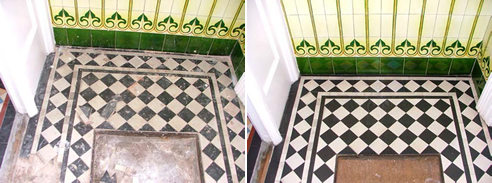 before and after tile restoration