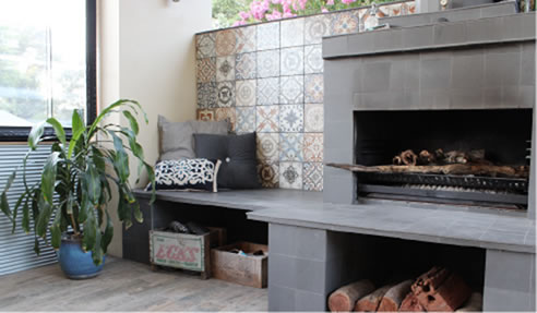 Feature Tiles Outdoor Fireplace