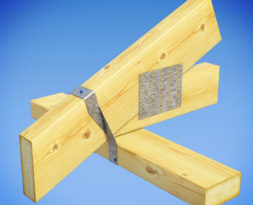 MiTek CycloneTies are used to fix purlins, rafters and trusses to top plates and timber lintels.