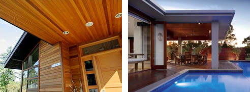 western red cedar ceiling and wall paneling