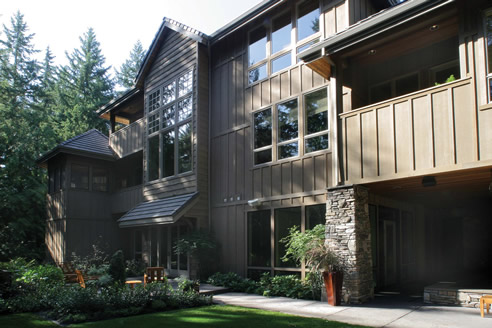 house clad with naturally weathered western red cedar