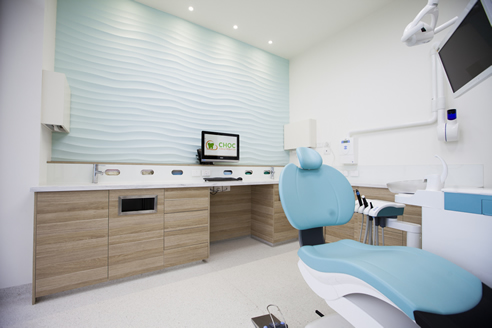 dental practice textured feature wall