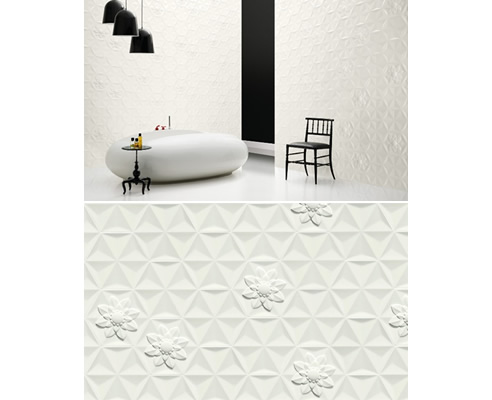 textured white tiles