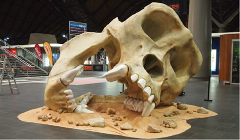 Giant Polystyrene Gorilla Skull at Melbourne Train Station