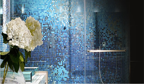 glass mosaic bathroom tiles