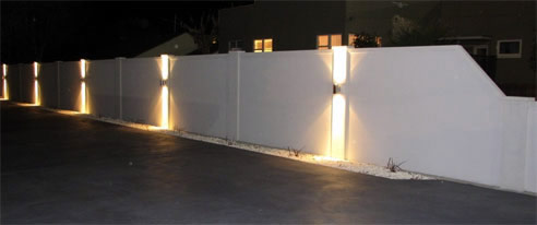 modular wall with lights