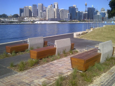 custom-designed seating balmain wharf