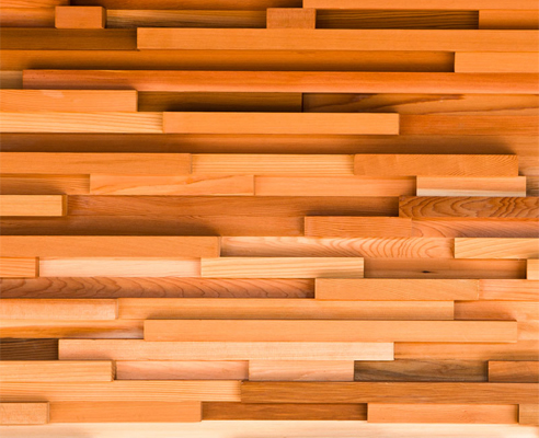 stacked timber panel