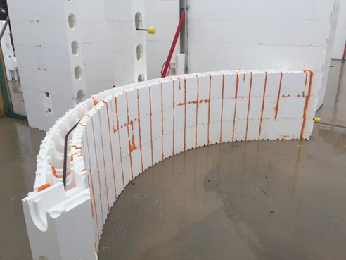 Curved Insulated Concrete Form Wall