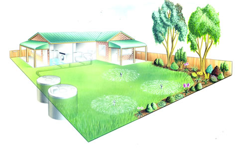 aerated wastewater treatment system illustration