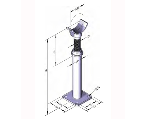 pipe support height adjustable