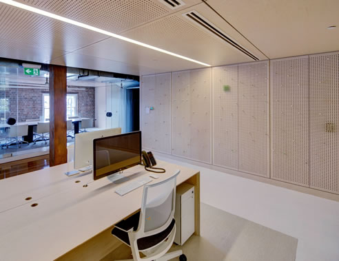 perforated acoustic panel in office