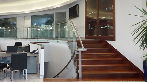 glass and steel balustrading