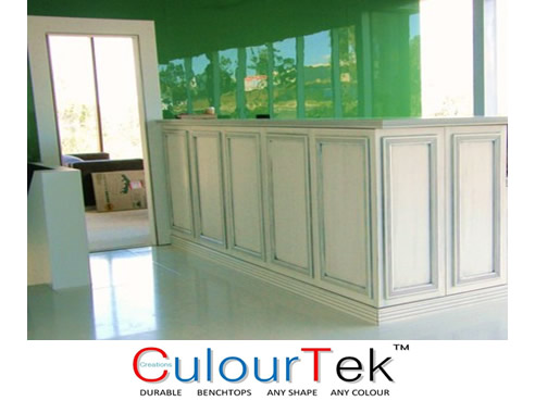 green acrylic polymer feature wall