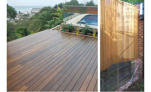 timber deck and screen