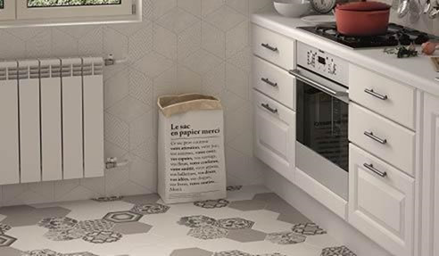 tiled kitchen