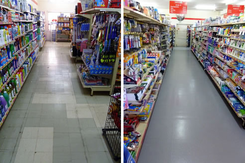 before and after dry laid tiles