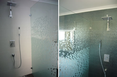 mosaic shower screen