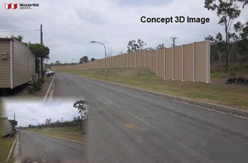sound barrier wall 3d render image